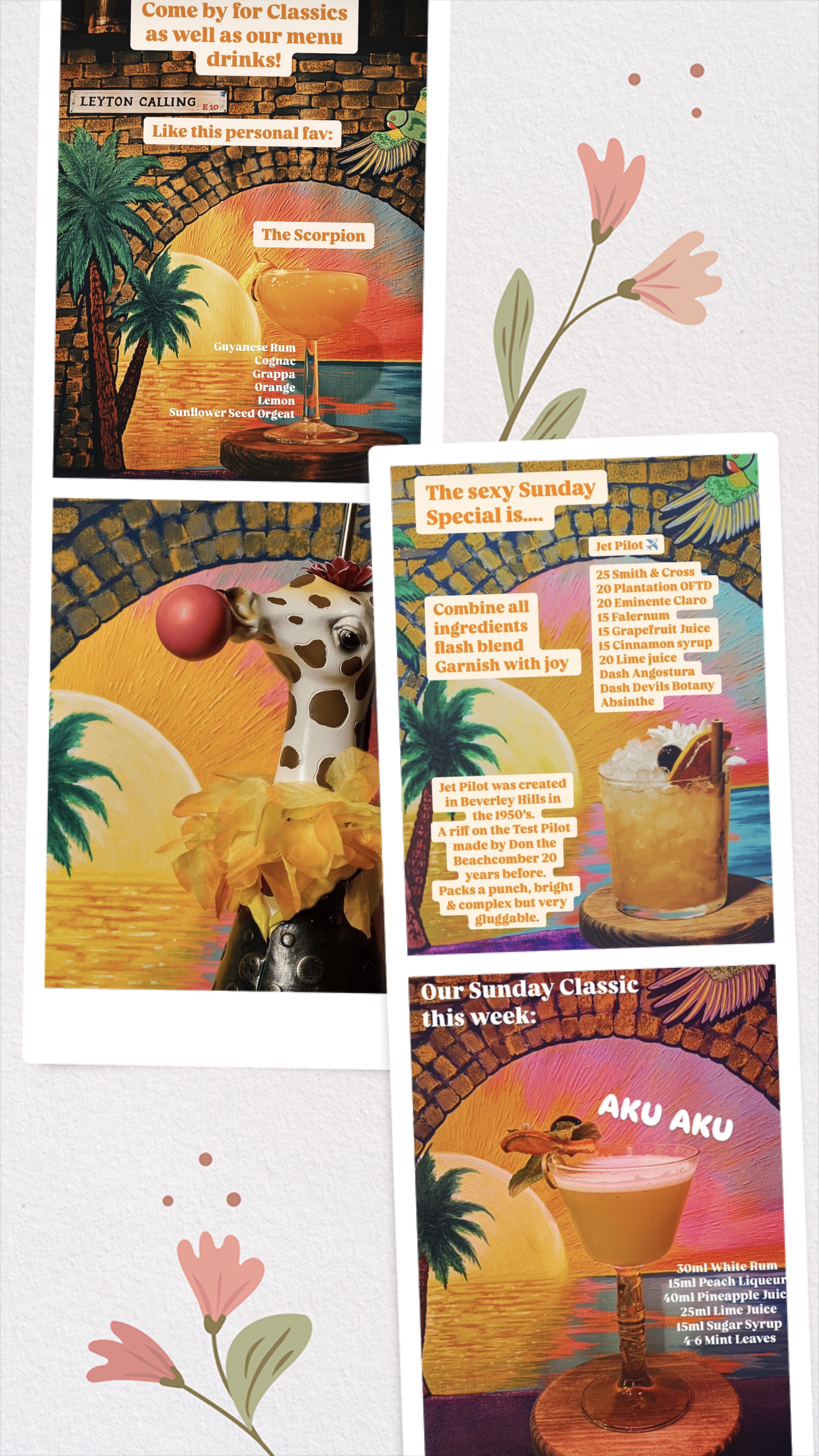 Cocktail board design in use